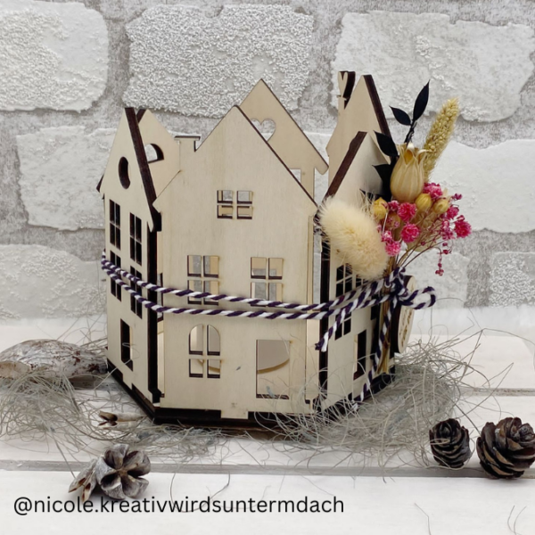 SVG Laser Datei Häuserkranz Haus Kranz Lichthäuser Haus Häuser 3mm – Bild 7