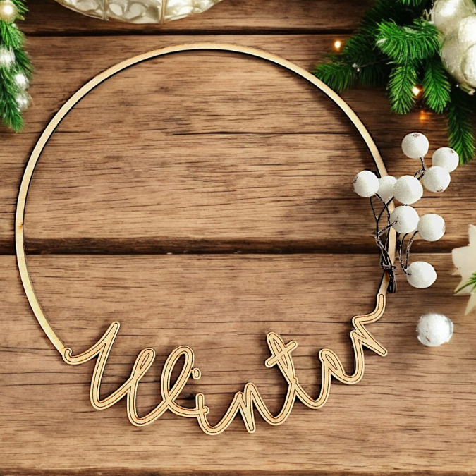 SVG Laser Datei Winter Kranz schlicht Laserdatei – Bild 7