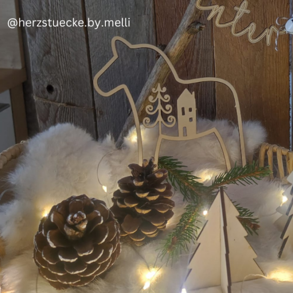 SVG Laser Datei 3er Set Dala Kränze Winter Weihnachten Skandi Scandi Dalapferd Skandinavian living Scandihome Reh Hej God Jul Dala Pferde – Bild 15