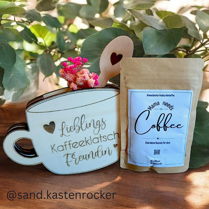 3mm Kaffeetasse mit vielen Designs Geschenkidee Geldgeschenk Gutschein Kaffeeliebe Pudding SVG Laser Datei Kaffeekränzchen beste Freundin – Bild 4