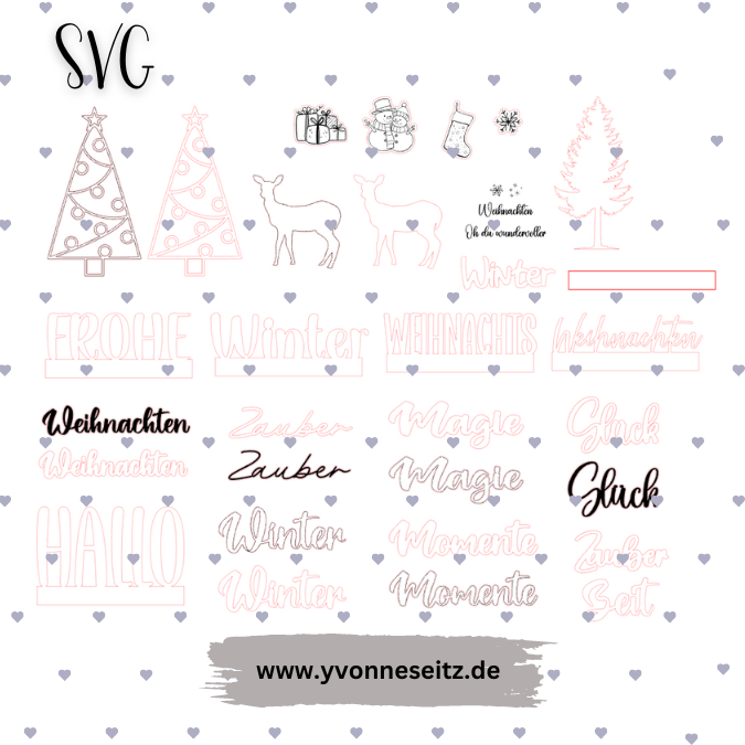 SVG Laser Datei Klötzchen Set Weihnachten Winter XL Set SVG Datei – Bild 2