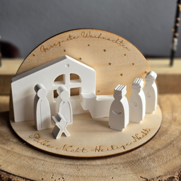 3mm und 4mm Teller für Krippe Dekoteller Ständer Minikrippe SVG Laser Datei Weihnachten Heilige Nacht – Bild 31