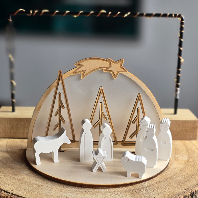 3mm und 4mm Teller für Krippe Dekoteller Ständer Minikrippe SVG Laser Datei Weihnachten Heilige Nacht – Bild 9