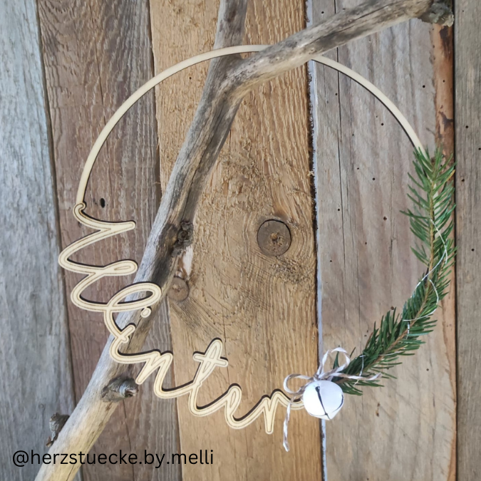 SVG Laser Datei Winter Kranz schlicht Laserdatei – Bild 5