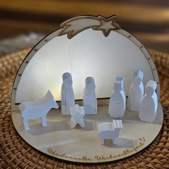 3mm und 4mm Teller für Krippe Dekoteller Ständer Minikrippe SVG Laser Datei Weihnachten Heilige Nacht – Bild 10
