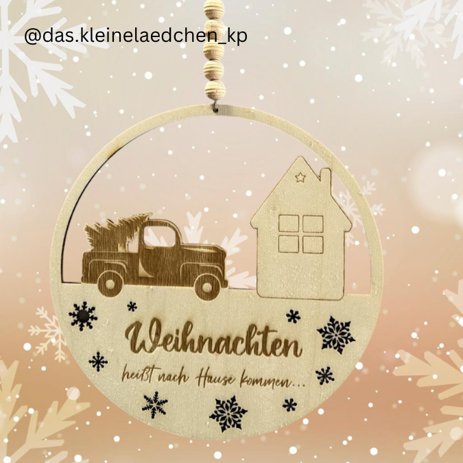 SVG Laser Datei Kranz Türkranz Weihnachten heisst nach Hause kommen... – Bild 3