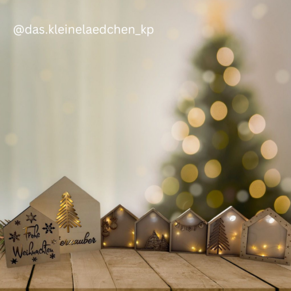 Weihnachten Winter Lichthaus Lichthäuser für Transparentpapier inkl PDF zum ausdrucken Laserdatei SVG Laser Datei – Bild 10