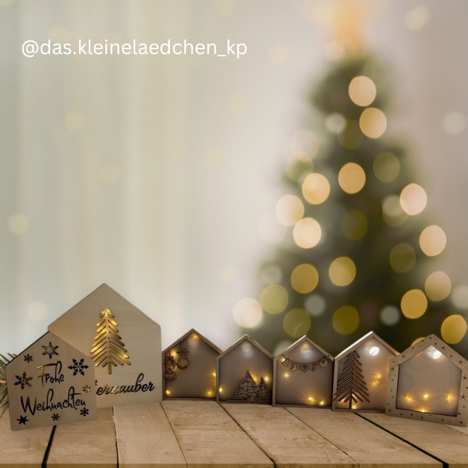 Weihnachten Winter Lichthaus Lichthäuser für Transparentpapier inkl PDF zum ausdrucken Laserdatei SVG Laser Datei – Bild 10