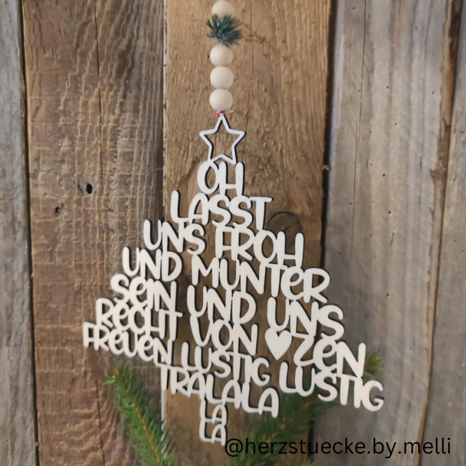 SVG Laser Datei Winter Weihnachten Lasst uns froh und munter sein TEXT QUOTE Wanddeko – Bild 4