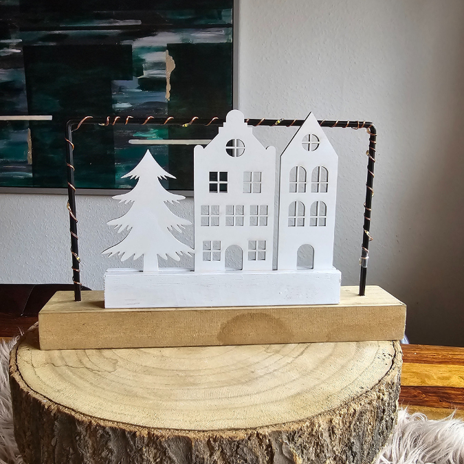 SVG Laser Datei Winter Weihnachtshäuser Winterstadt für Klötzchen Häuser – Bild 10