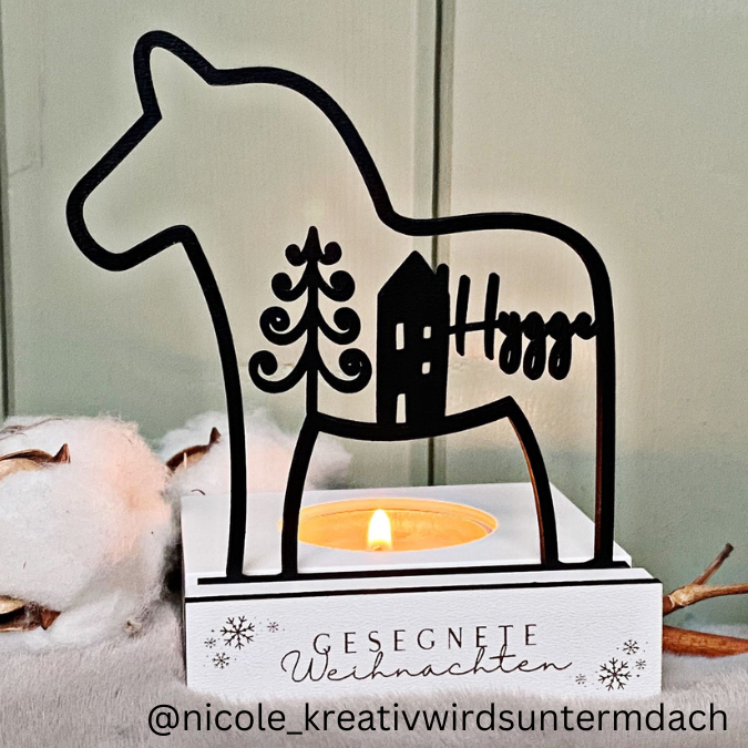 SVG Laser Datei 3er Set Dala Kränze Winter Weihnachten Skandi Scandi Dalapferd Skandinavian living Scandihome Reh Hej God Jul Dala Pferde – Bild 6