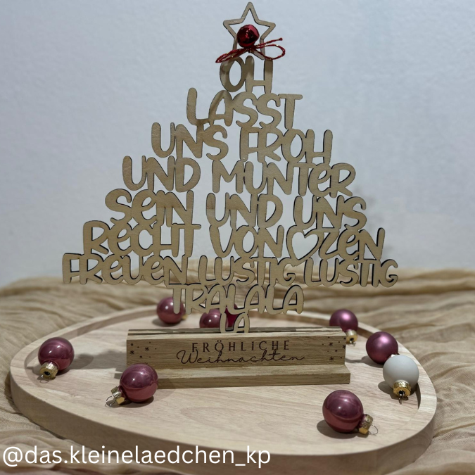 SVG Laser Datei Winter Weihnachten Lasst uns froh und munter sein TEXT QUOTE Wanddeko – Bild 3