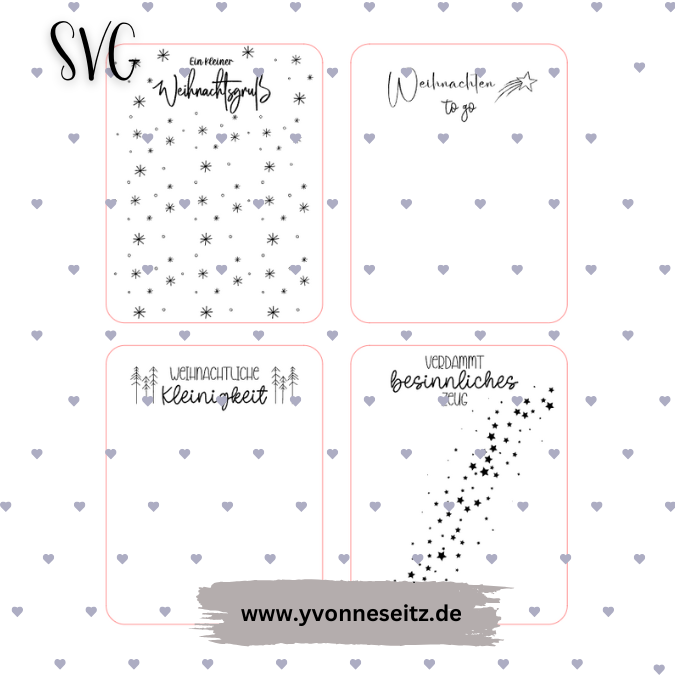 SVG Laser Datei UND Druckdatei in PDF Weihnachten in der Tüte Holzkarten für Gießteile verpackung Postkarten – Bild 2