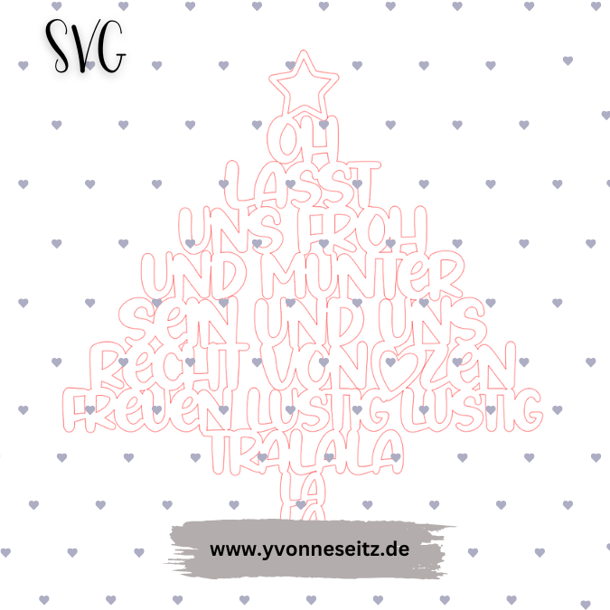 SVG Laser Datei Winter Weihnachten Lasst uns froh und munter sein TEXT QUOTE Wanddeko – Bild 2