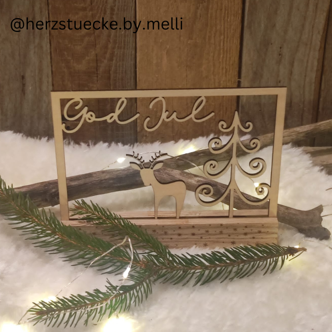 SVG Laser Datei Winter Weihnachten Skandi Scandi Rahmen für Klötzchen Klötzchenrahmen Skandinavian living Scandihome Reh Hej God Jul – Bild 11