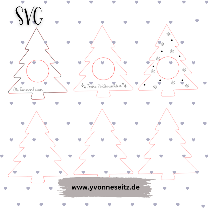 SVG Laser Datei Winter Weihnachten Teelichthalter Tannenbaum Teelicht Tanne – Bild 2