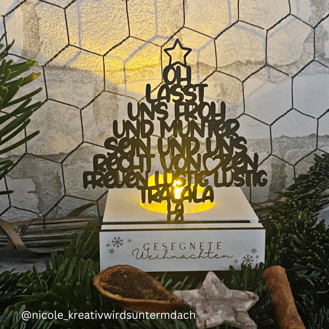 SVG Laser Datei Winter Weihnachten Lasst uns froh und munter sein TEXT QUOTE Wanddeko – Bild 6