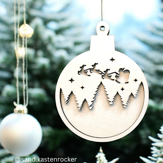 SVG Laser Datei Baumanhänger Aufhänger Anhänger Weihnachten Christbaum personalisierbar 4er – Bild 7