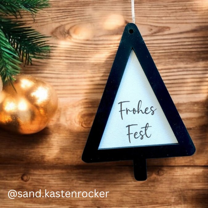 SVG Laser Datei Baumanhänger Aufhänger Anhänger Weihnachten Christbaum personalisierbar 4er – Bild 9