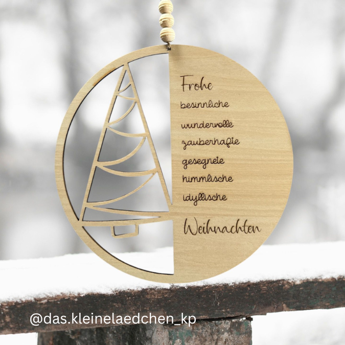 SVG Laser Datei Kranz Friedliche, besinnliche... Weihnachten Laserdatei – Bild 4