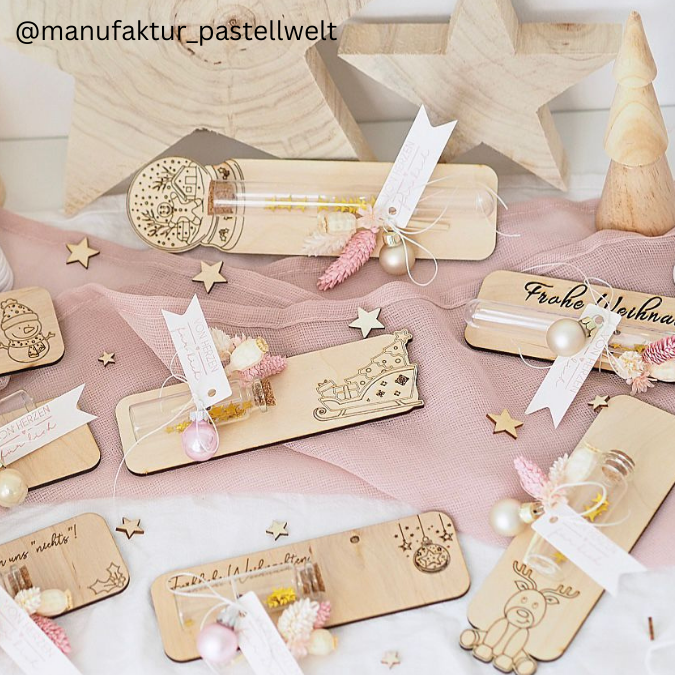 SVG Laser Datei Wunscherfüller Geldgeschenk Weihnachten 8 Designs – Bild 3