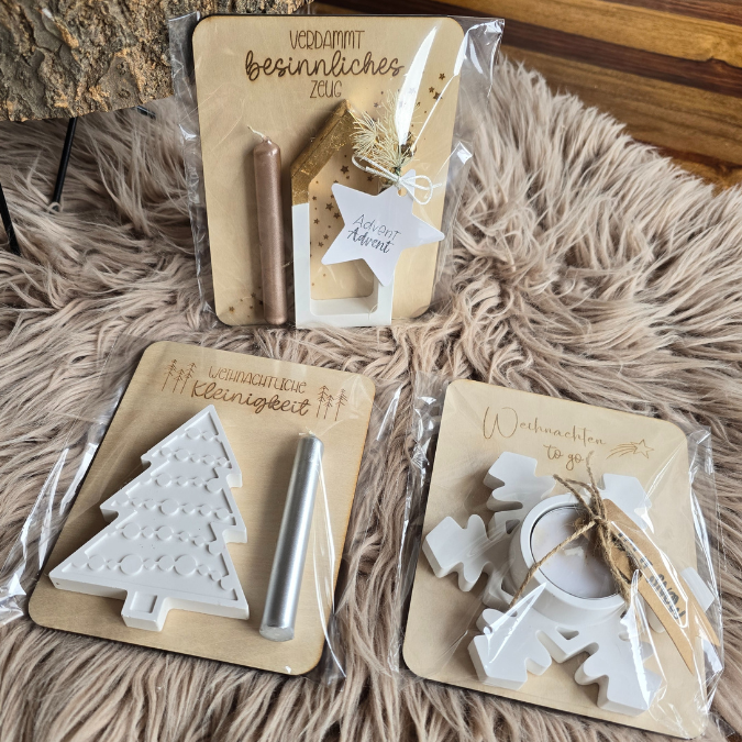 SVG Laser Datei UND Druckdatei in PDF Weihnachten in der Tüte Holzkarten für Gießteile verpackung Postkarten – Bild 3