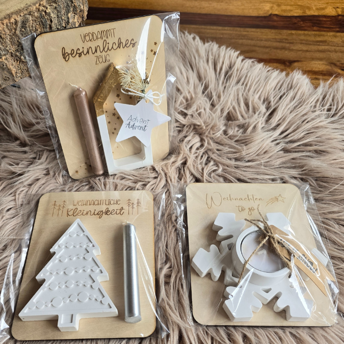SVG Laser Datei UND Druckdatei in PDF Weihnachten in der Tüte Holzkarten für Gießteile verpackung Postkarten – Bild 9