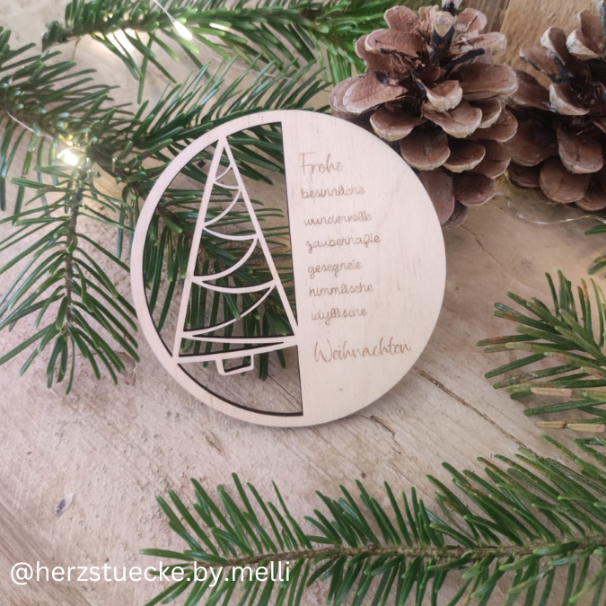 SVG Laser Datei Kranz Friedliche, besinnliche... Weihnachten Laserdatei – Bild 6