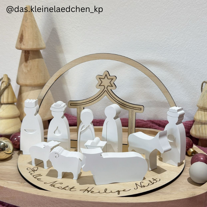 3mm und 4mm Teller für Krippe Dekoteller Ständer Minikrippe SVG Laser Datei Weihnachten Heilige Nacht – Bild 28