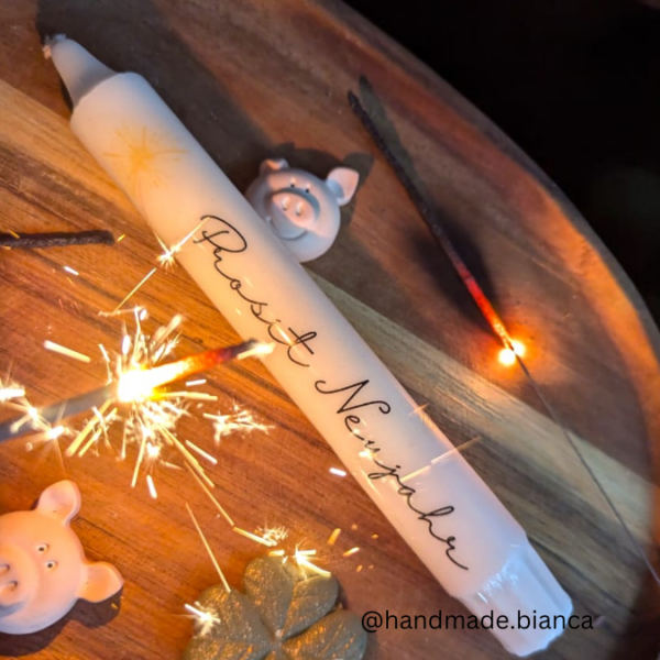 PDF - Kerzentattoo Vorlage - Silvester Glück Neues Jahr Silvesterwünsche- A4 Kerzentattoos zum selber drucken – Bild 3