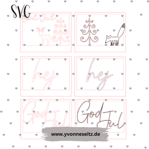 SVG Laser Datei Winter Weihnachten Skandi Scandi Rahmen für Klötzchen Klötzchenrahmen – Bild 2