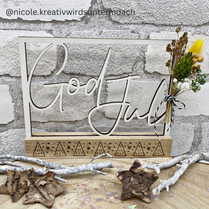 SVG Laser Datei Winter Weihnachten Skandi Scandi Rahmen für Klötzchen Klötzchenrahmen Skandinavian living Scandihome Reh Hej God Jul – Bild 16
