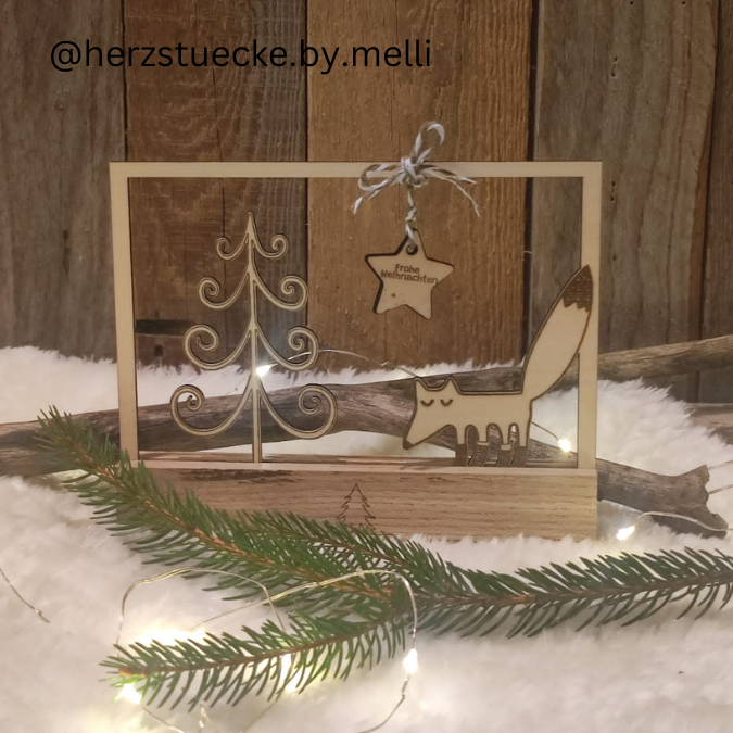 SVG Laser Datei Winter Weihnachten Skandi Scandi Rahmen für Klötzchen Klötzchenrahmen Skandinavian living Scandihome Reh Hej God Jul – Bild 20