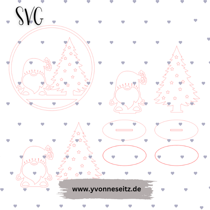 SVG Laser Datei Kranz und Aufsteller Wichtel Wichtelig Weihnachtswichtel – Bild 2