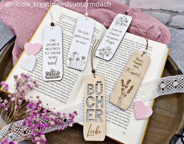 SVG Laser Datei Lesezeichen Bücherliebe Bücher SVG Datei – Bild 3