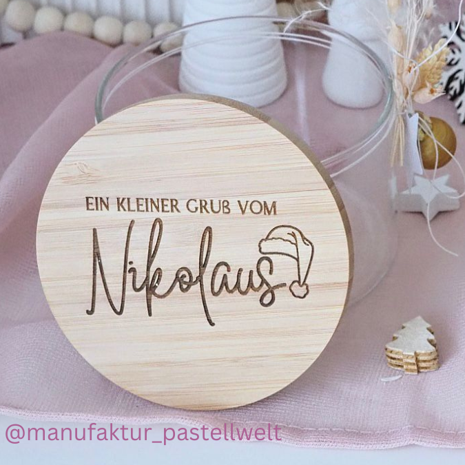 Kleiner Gruß vom Christkind SVG Laser Datei Gravur Laserdatei Plotterdatei Weihnachtsgravuren english Der Nikolaus hat gesagt du warst lieb – Bild 3
