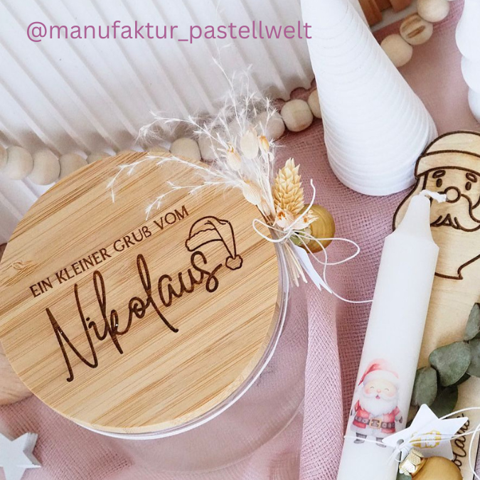 Kleiner Gruß vom Christkind SVG Laser Datei Gravur Laserdatei Plotterdatei Weihnachtsgravuren english Der Nikolaus hat gesagt du warst lieb – Bild 2