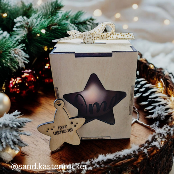 Weihnachtskugel Verpackung 3mm Box für Christbaumkugeln SVG Schachtel Advent Weihnachten Winter Laserdatei – Bild 7