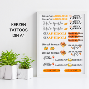 PDF - Kerzentattoo Vorlage - Aperoli- A4 Kerzentattoos zum selber drucken
