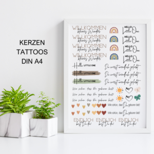 PDF - Kerzentattoo Vorlage - Baby- A4 Kerzentattoos zum selber drucken