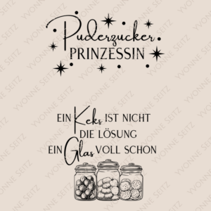 SVG Laser Datei Gravur für Keksdosen Cookies Plätzchen Puderzucker Prinzessin