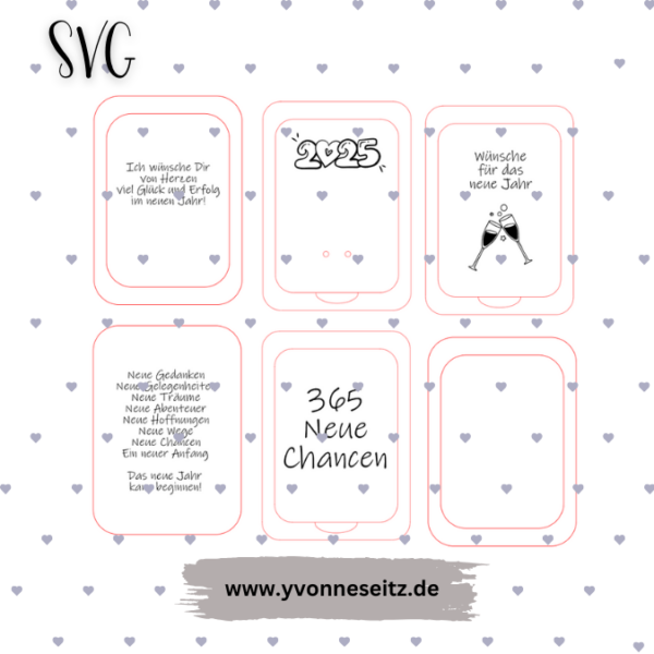 SVG Laser Datei Silvester Neujahreswünsche Karten Jahreswechsel Mitbringsel Laserdatei – Bild 2