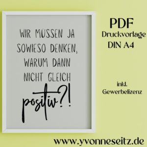 PRINT DRUCKVORLAGE PDF A4 POSTER - WIR MÜSSEN JA SOWIESO DENKEN... - Printable PDF-Datei zum selber drucken