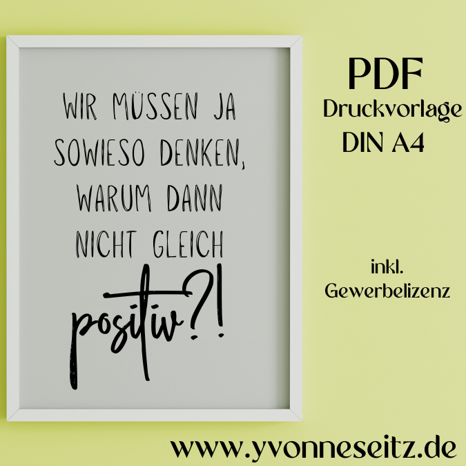PRINT DRUCKVORLAGE PDF A4 POSTER - WIR MÜSSEN JA SOWIESO DENKEN... - Printable PDF-Datei zum selber drucken