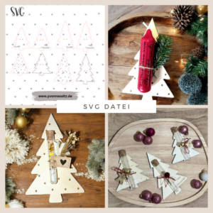 SVG Laser Datei Wunscherfüller Tannenbäume Tannenbaum Geldgeschenk Laserdatei