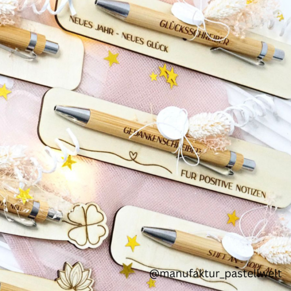 SVG Laser Datei Silvester Stiftehalter Verpackung für Stifte Silvesterwünsche und gravuren für Kugelschreiber Laserdatei – Bild 5