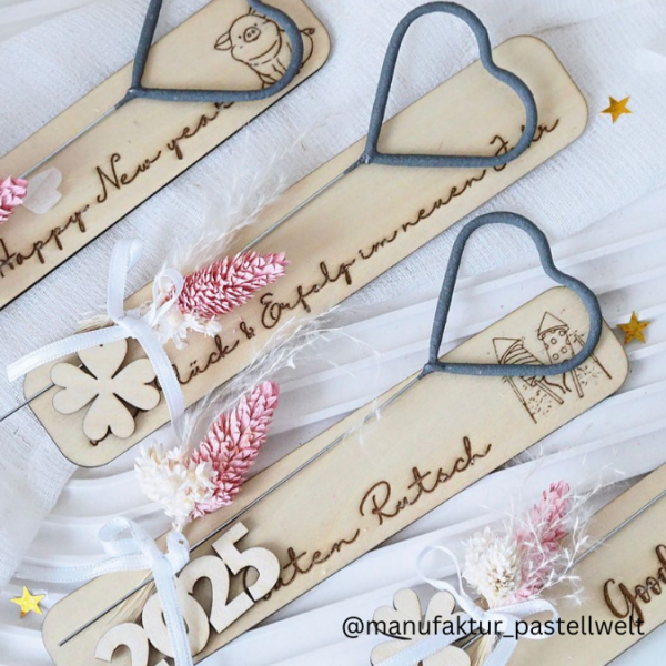 SVG Laser Datei Silvester Wunderkerzenhalter Verpackung für Wunderkerzen Geschenkidee Laserdatei – Bild 7