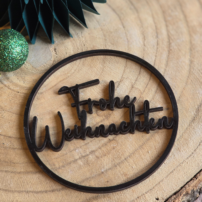 SVG Laser Datei Kranz Frohe Weihnachten schlicht Loop Hoop Laserdatei – Bild 5