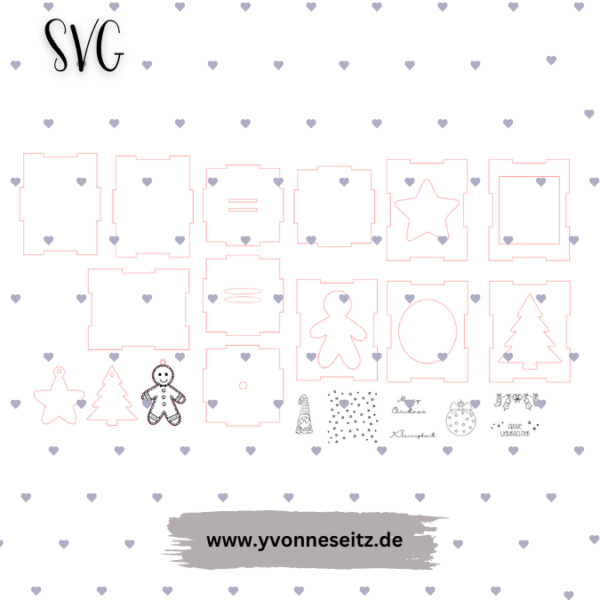 Weihnachtskugel Verpackung 3mm Box für Christbaumkugeln SVG Schachtel Advent Weihnachten Winter Laserdatei – Bild 2