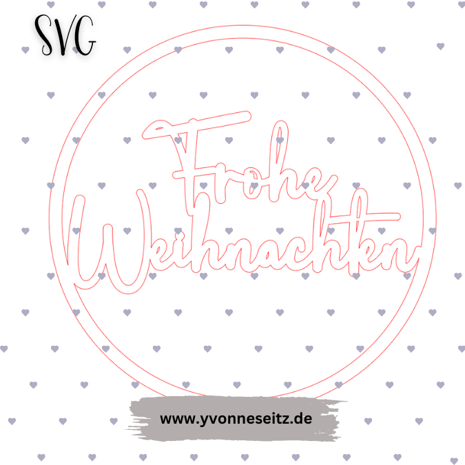 SVG Laser Datei Kranz Frohe Weihnachten schlicht Loop Hoop Laserdatei – Bild 2